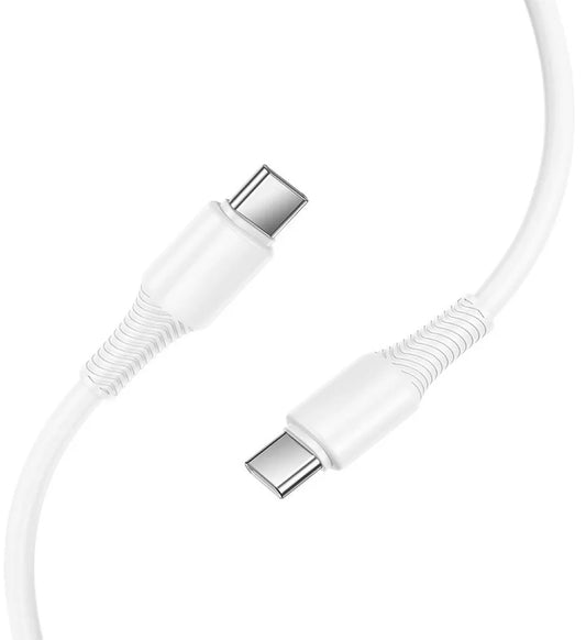 Kabel do danych i ładowania USB-C - USB-C HOCO X120, 60W, 1m, Biały