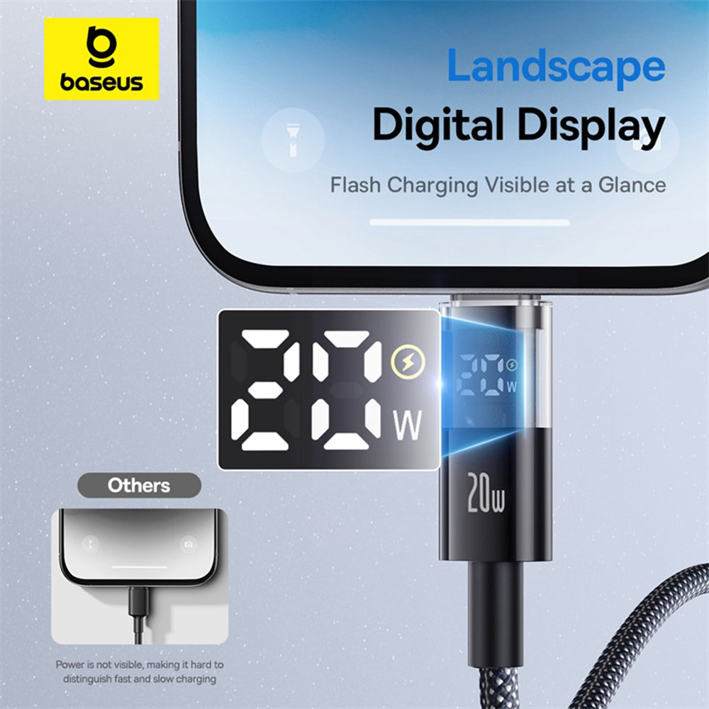 Kabel do danych i ładowania USB-C - Lightning Baseus Display 2, 20W, 2m, Czarny P10382703121-01