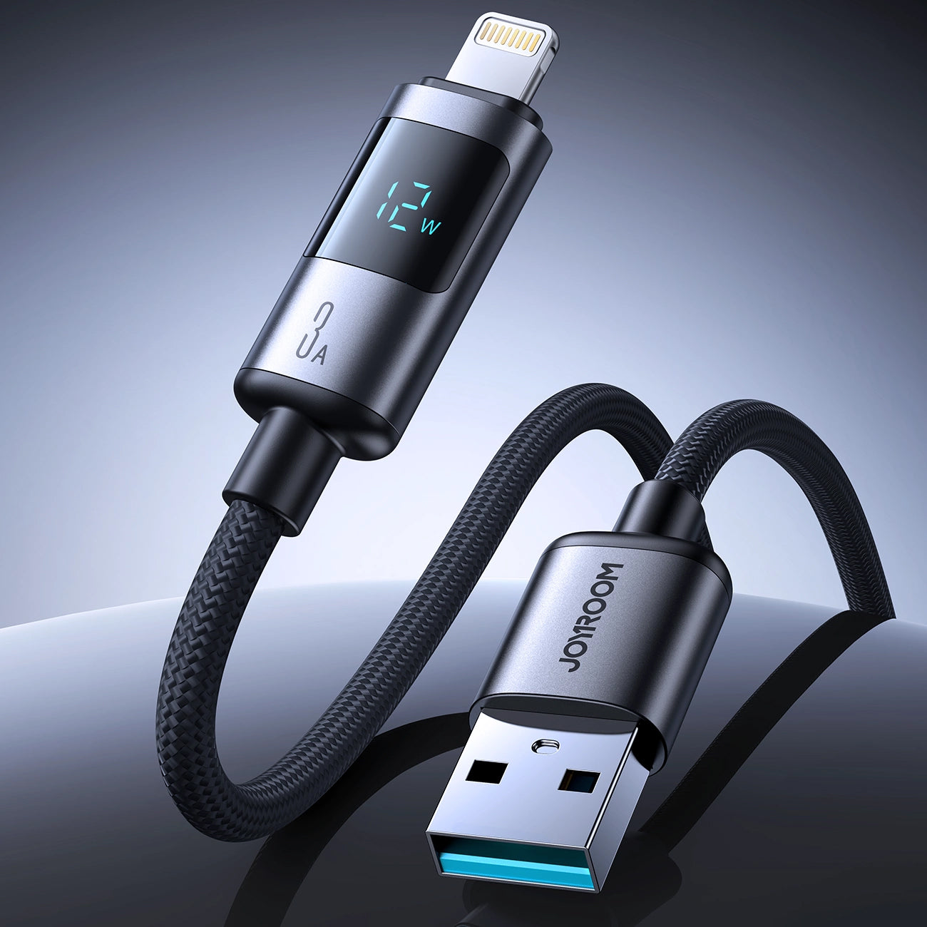 Kabel do danych i ładowania USB-A - Lightning Joyroom S-A16 Pro Prism Display, 12W, 1.2m, Czarny