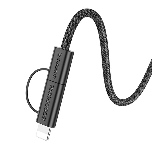 Kabel do danych i ładowania USB-C - Lightning / USB-C Borofone BX104 Primo 2w1, 60W, 1m, Czarny