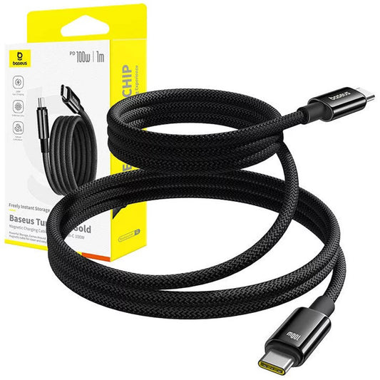 Kabel USB-C - USB-C Baseus Tungsten Gold, 100W, 1m, Czarny P10319805111-00