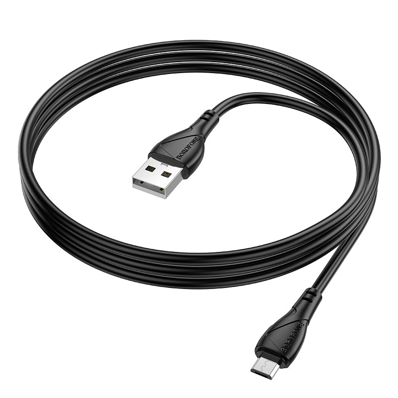 USB-A to microUSB Data and Charging Cable Borofone BX121 Energy, 18W, 1m, Black