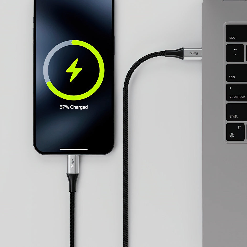 Kabel do danych i ładowania USB-C - USB-C Allity. AUC-01, 100W, 2m, Czarny