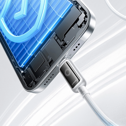 Kabel do danych i ładowania USB-C - Lightning Joyroom S-A55 StarFlight Display, 30W, 1.2m, Biały