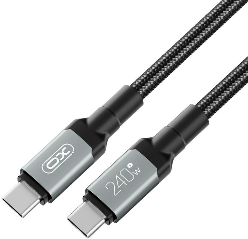 Kabel do danych i ładowania USB-C - USB-C XO Design NB-Q264A, 240W, 1m, Czarny