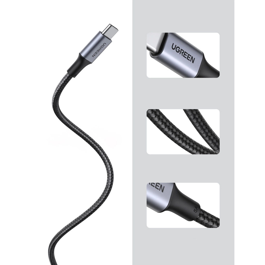 Kabel do danych i ładowania USB-C - USB-C UGREEN US316, 100W, 0,5m, Szary