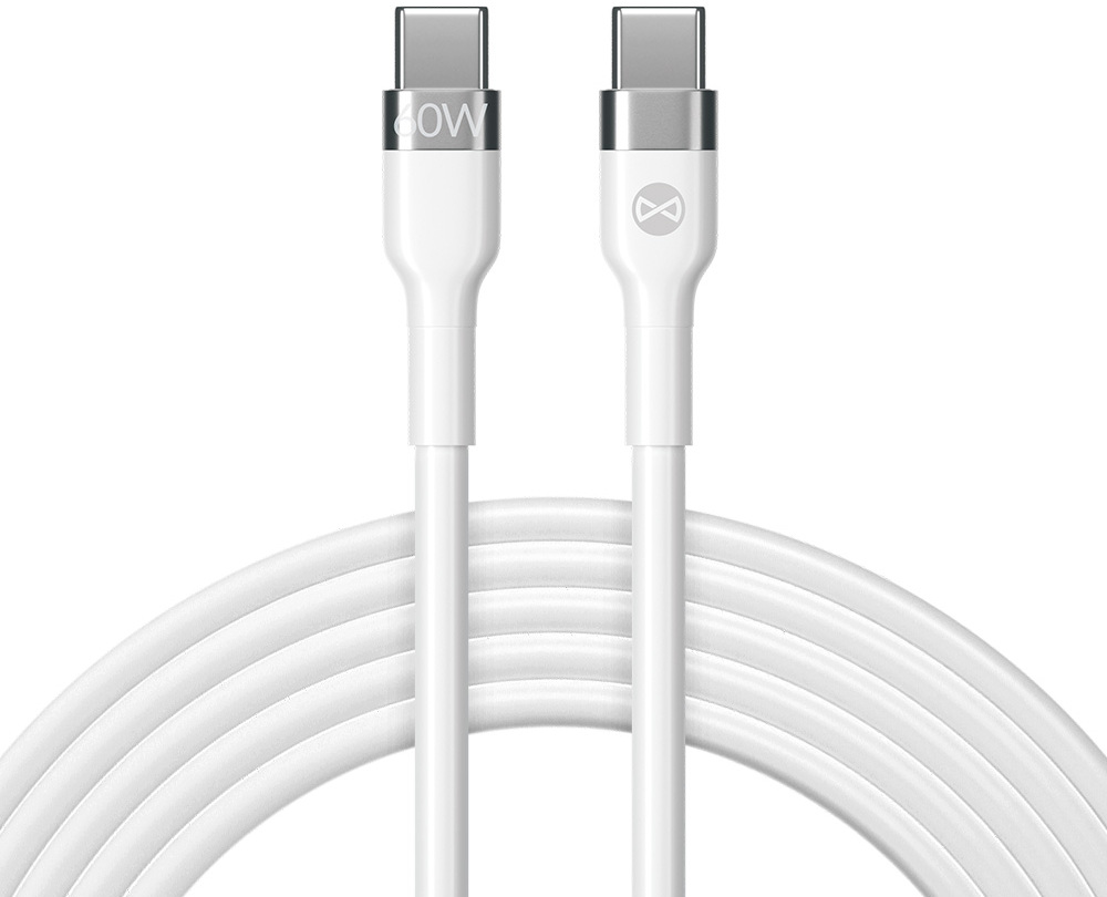 Kabel USB-C do USB-C Forever Flexible, 60W, 2m, Biały