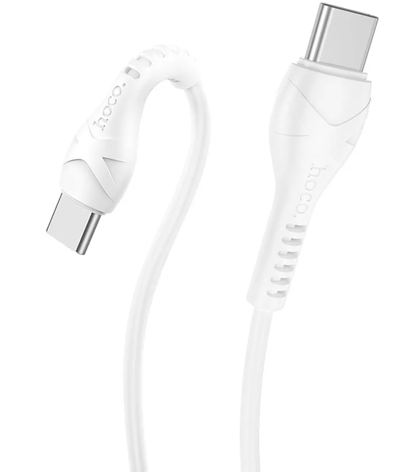 Kabel do danych i ładowania USB-C - USB-C HOCO X37, 60W, 1m, Biały