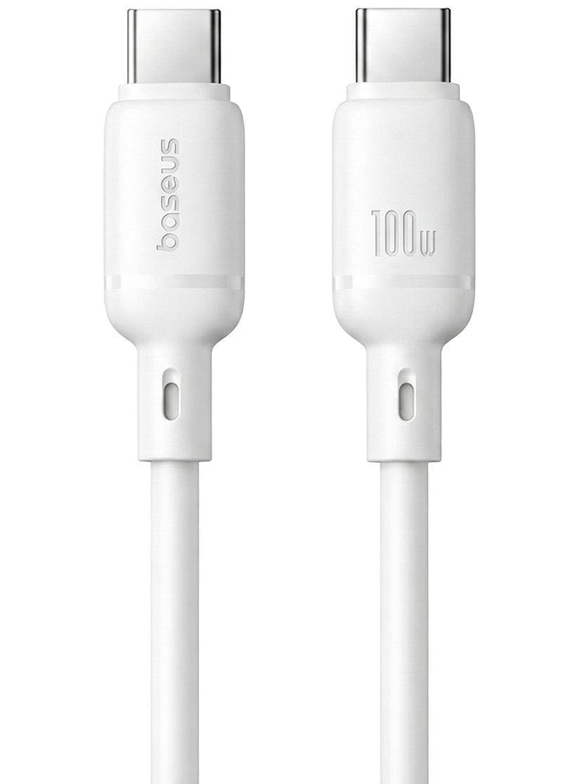 Kabel USB-C do USB-C Baseus Silky, 100W, 1m, Biały P10377704213-00