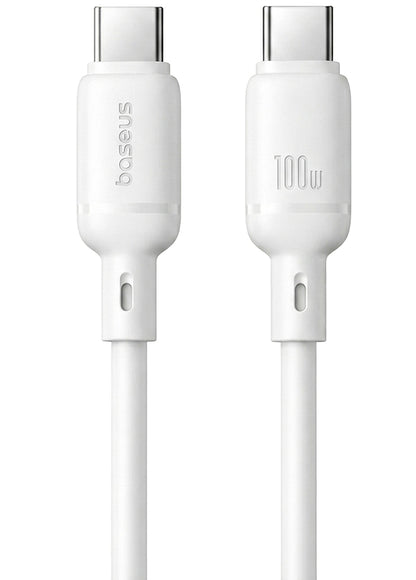 Kabel USB-C do USB-C Baseus Silky, 100W, 1m, Biały P10377704213-00