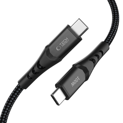 Kabel do przesyłu danych i ładowania USB-C - USB-C Tech-Protect UB11T Ultraboost, 100W, 1m, Czarny