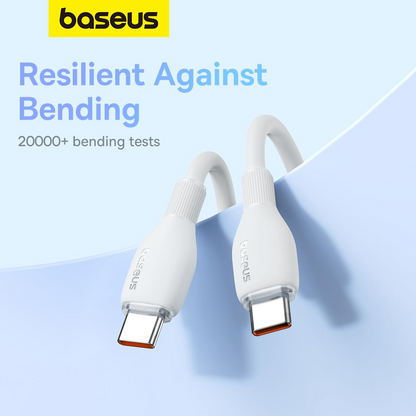 Kabel do danych i ładowania USB-C - USB-C Baseus Pudding, 100W, 1.2m, Biały P10355702221-00
