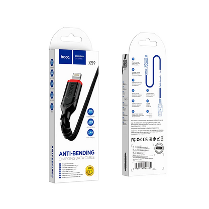 Kabel do danych i ładowania USB-A - Lightning HOCO X59 Victory, 18W, 1m, Czarny