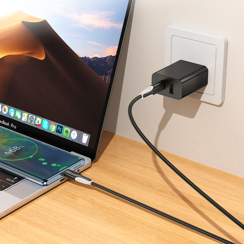 Kabel do przesyłu danych i ładowania USB-C - USB-C Borofone BX119 New, 60W, 1m, Czarny