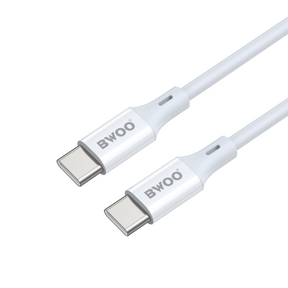 Kabel do przesyłu danych i ładowania USB-C - USB-C BWOO BO-X283CC-2M, 60W, 2m, biały