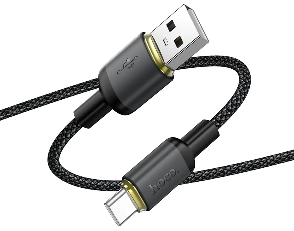 USB-A to USB-C Data and Charging Cable HOCO X128 Benefit, 36W, 1m, Black