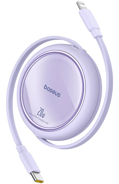 Kabel do przesyłu danych i ładowania USB-C - Lightning Baseus Free2Pull Mini Retractable, 20W, Fioletowy P10364501511-00