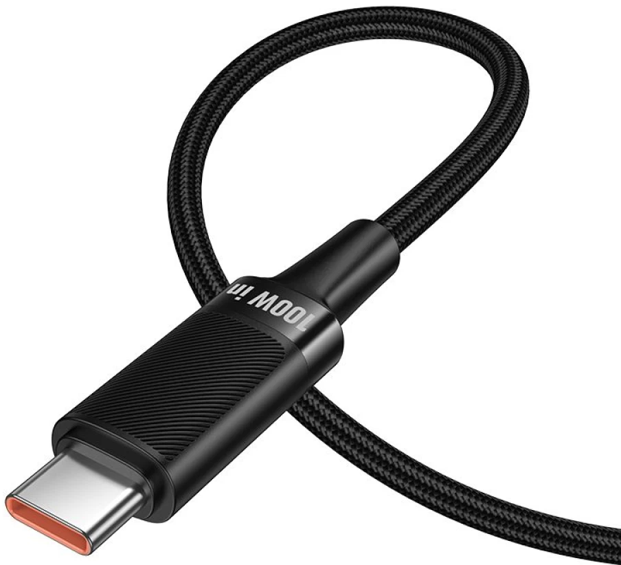 Kabel do przesyłania danych i ładowania USB-C - USB-C HOCO U153 Extreme, 100W, 1,2m, czarny