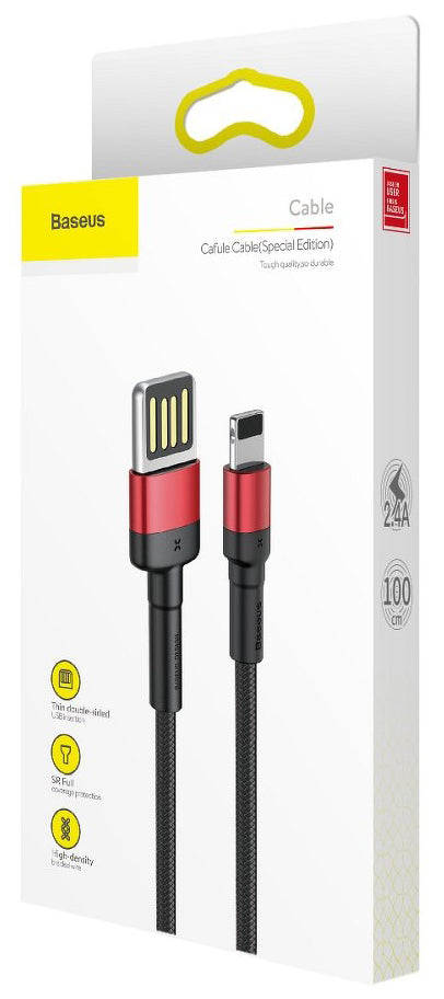 Kabel do ładowania i transmisji danych USB-A - Lightning Baseus Cafule, 18W, 1m, czerwony CALKLF-G91 