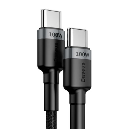 Kabel USB-C do ładowania i transmisji danych - USB-C Baseus Cafule, 100 W, 2 m, szary CATKLF-ALG1