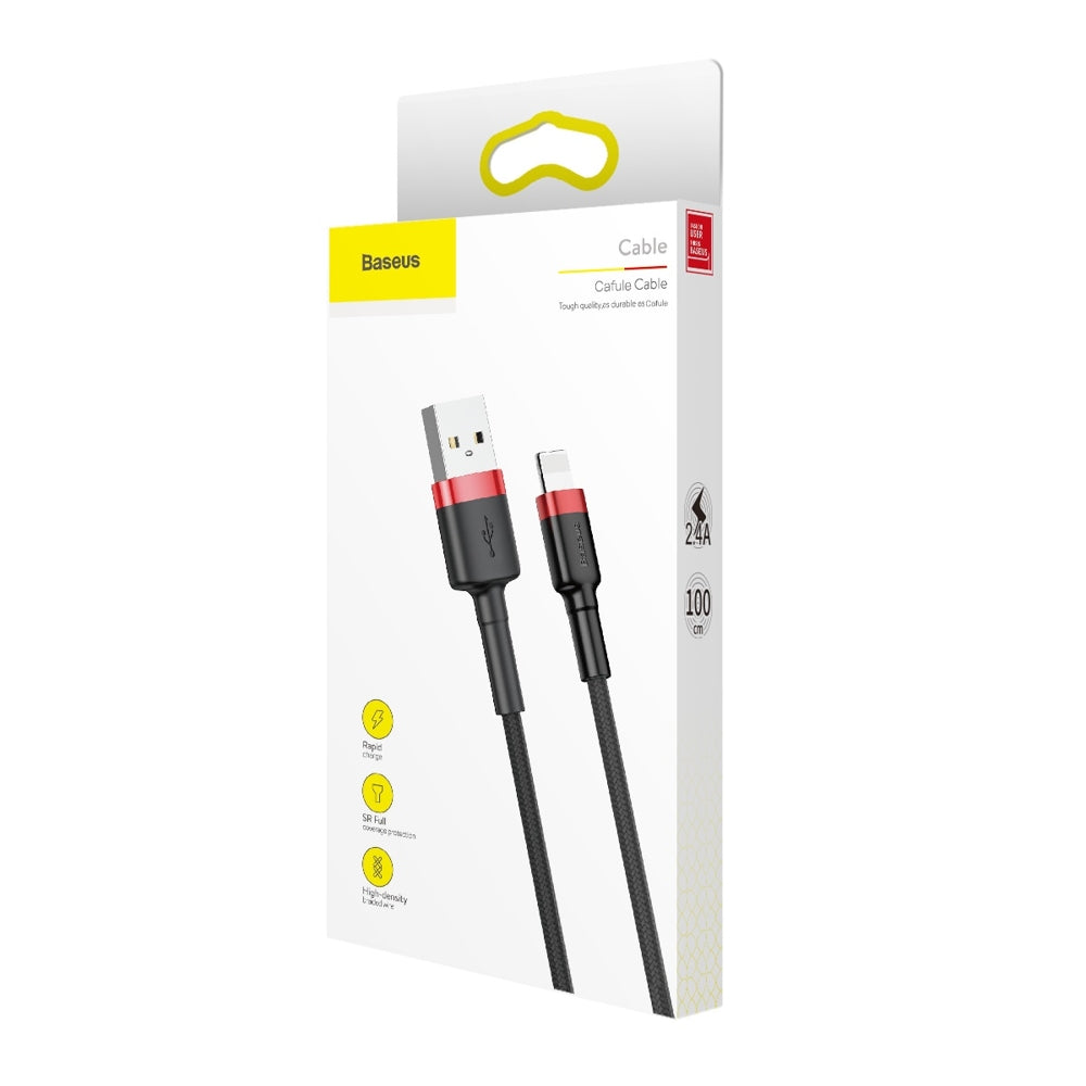 Kabel do ładowania i transmisji danych USB-A - Lightning Baseus Cafule, 18 W, 1 m, czarny CALKLF-B19