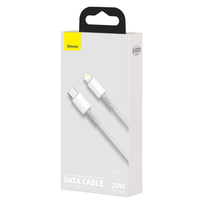 Baseus Kabel do ładowania i transmisji danych USB-C - Lightning w oplocie o wysokiej gęstości, 20 W, 1 m, biały CATLGD-02