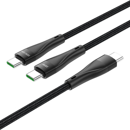 Kabel USB-C do ładowania i transmisji danych - USB-C HOCO U102 Super, 100 W, 1,2 m, czarny