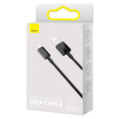 Kabel do ładowania i transmisji danych Baseus Superior Series USB-A do microUSB, 18 W, 2 m, czarny CAMYS-A01 