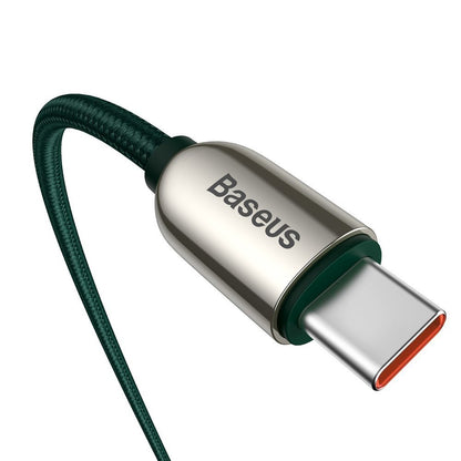 Kabel USB-C do transmisji danych i ładowania - USB-C Baseus Display Fast Charging, 100 W, 1 m, zielony CATSK-B06