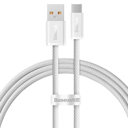Kabel do danych i ładowania USB-A - USB-C Baseus Dynamic Series, 100W, 1m, Biały CALD000602