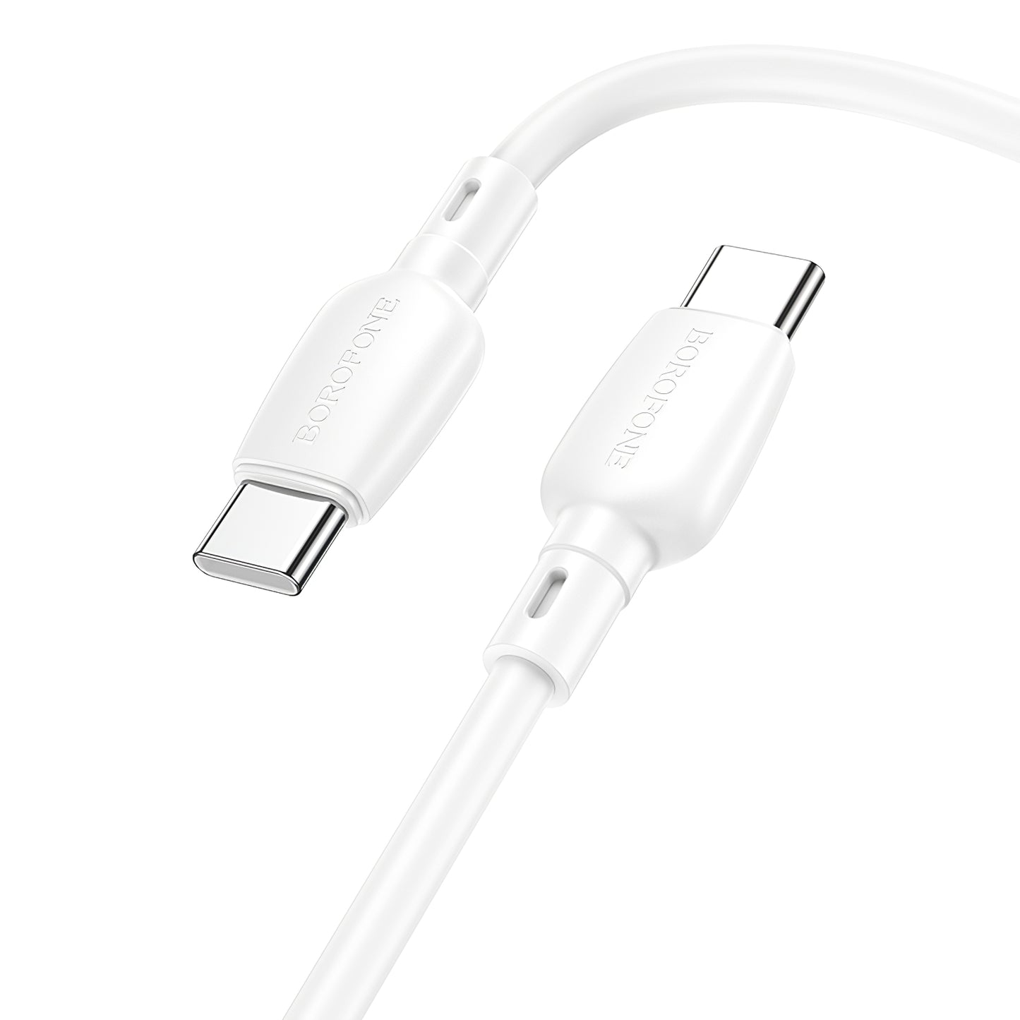 Kabel USB-C do ładowania i transmisji danych - USB-C Borofone BX93, 60W, 1m, biały 