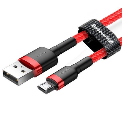 Kabel do transmisji danych i ładowania USB-A - microUSB Baseus Cafule, 18 W, 1 m, czerwony CAMKLF-B09