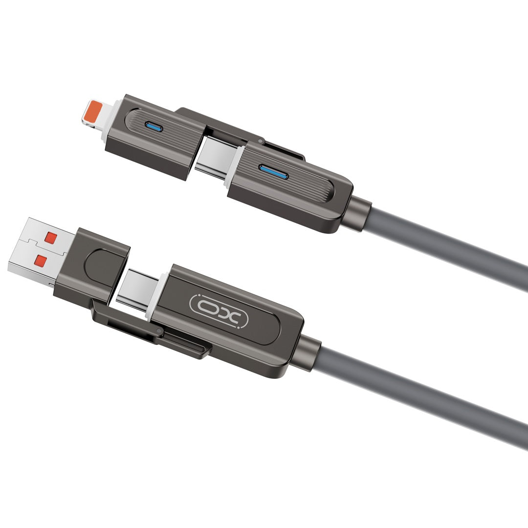 Kabel do ładowania i transmisji danych USB-C / USB-A - USB-C / Lightning XO Design NB275 2w1, 60 W, 1 m, czarny 