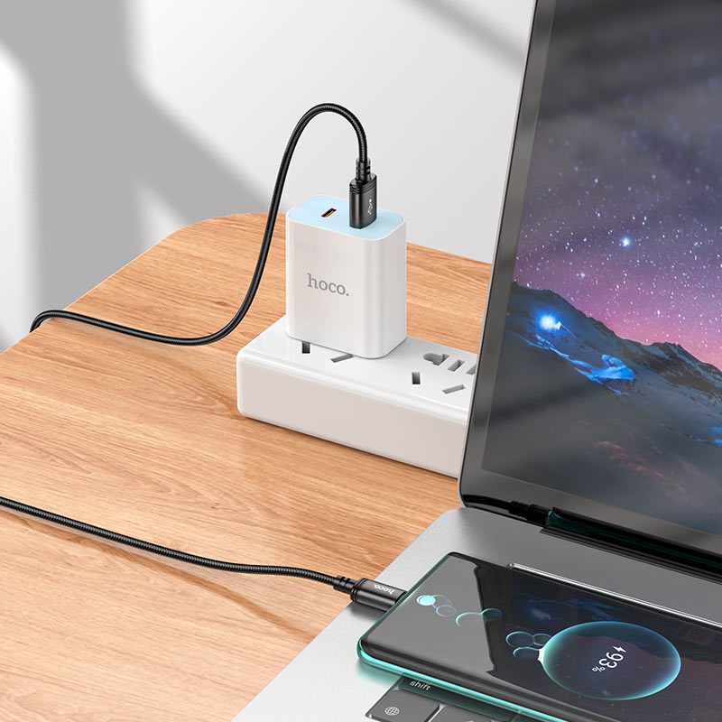 USB-A to USB-C Data and Charging Cable HOCO X91, 18W, 3m, Black