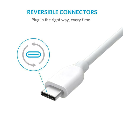 Kabel do ładowania i transmisji danych z USB-A na USB-C Anker PowerLine, 18 W, 0,9 m, biały A8163021 