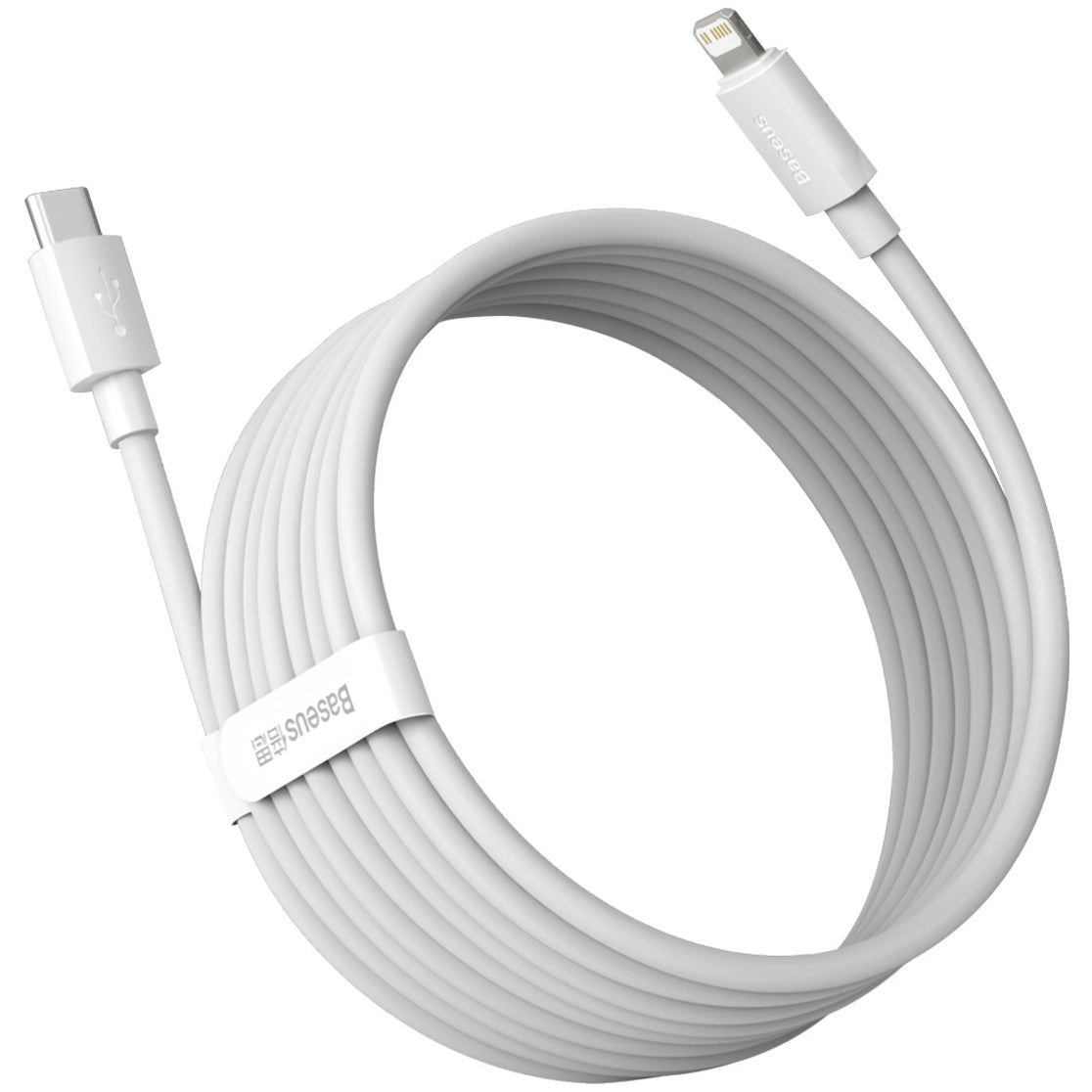 Baseus Simple Wisdom USB-C - Lightning Kabel do ładowania i transmisji danych Simple Wisdom, 20 W, 1,5 m, zestaw 2 sztuk, biały 