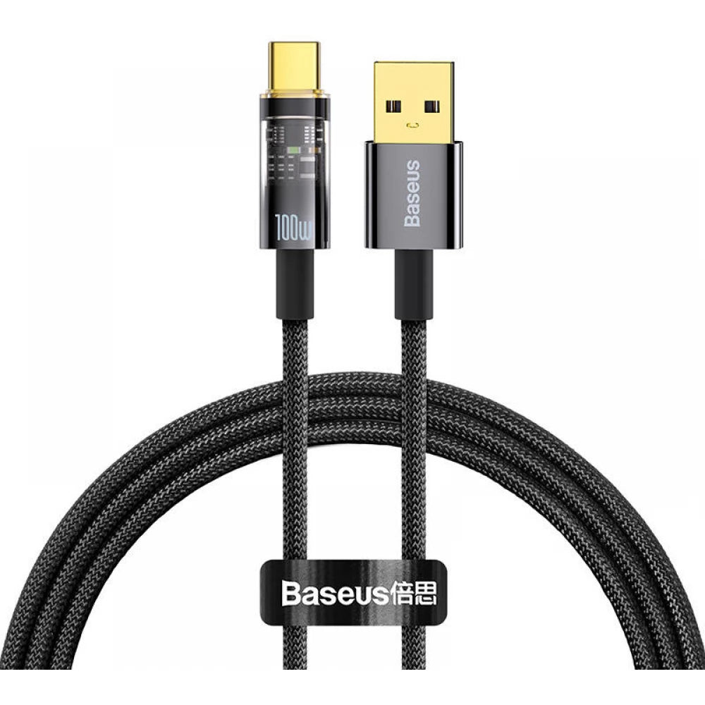 Kabel do danych i ładowania USB-A - USB-C Baseus Explorer, 100W, 2m, Czarny CATS000301