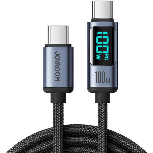 Kabel do danych i ładowania USB-C - USB-C Joyroom S-A16 Prism Display, 100W, 1.2m, Czarny