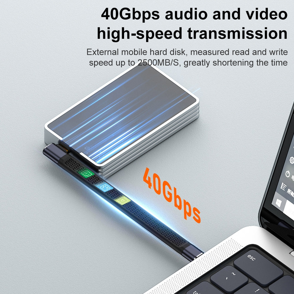 Kabel USB-C do USB-C OEM Angled 8K Video Version 3, 240W, 0.15m, Czarny