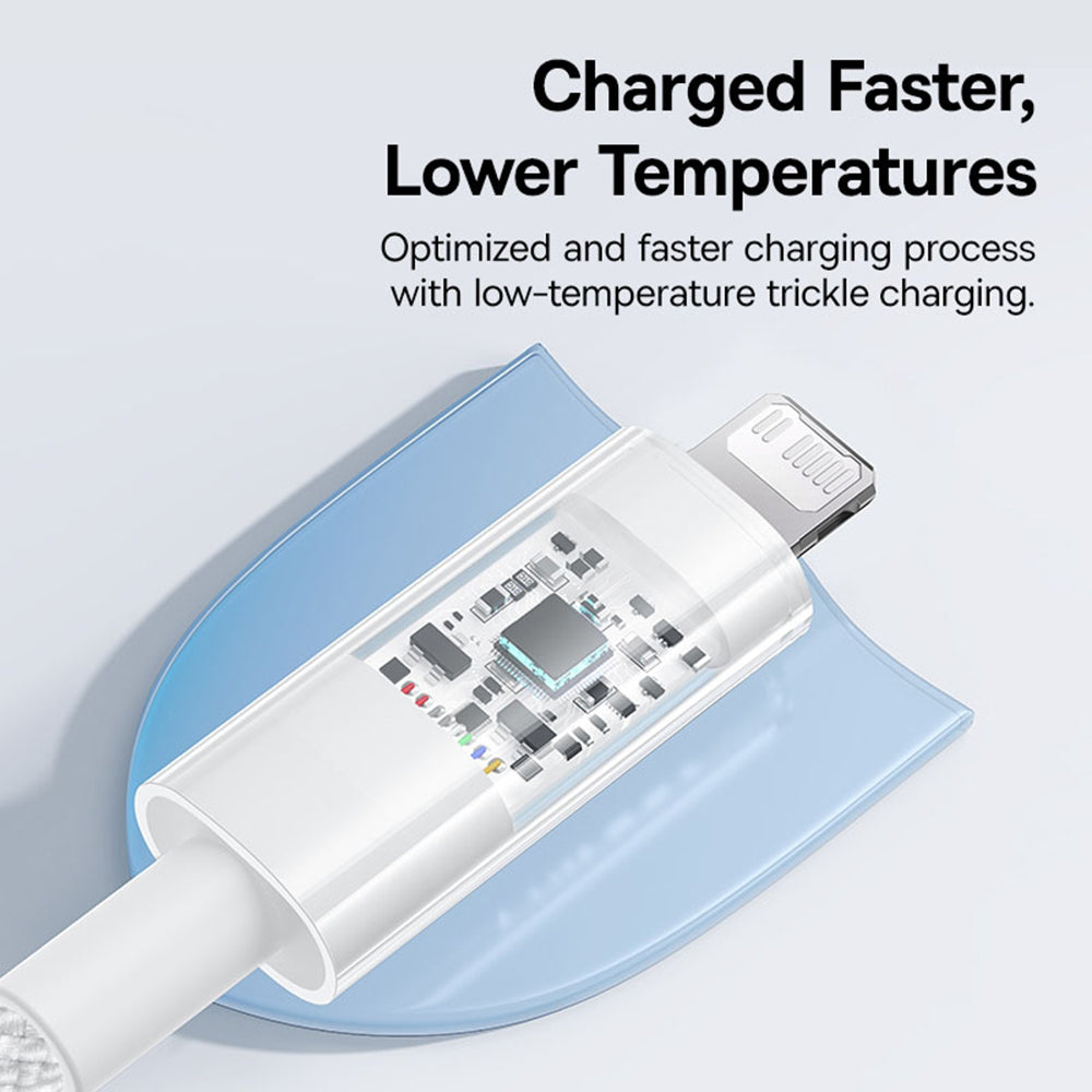 Kabel do danych i ładowania USB-C - Lightning Baseus Gem, 20W, 1m, Biały P10373001211-00
