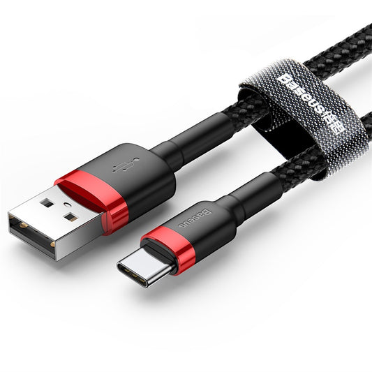 Kabel do danych i ładowania USB-A - USB-C Baseus Cafule, 18W, 3m, Czerwony CATKLF-U91