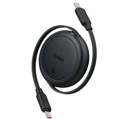 Kabel USB-C do USB-C Baseus Free2Pull Mini Retractable, 60W, 1m, Czarny P10364500111-01
