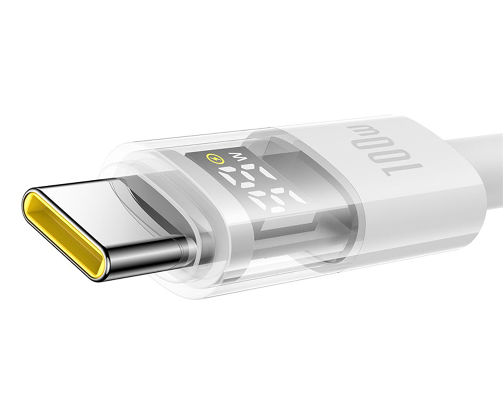 Kabel do danych i ładowania USB-A - USB-C Baseus Display 2, 100W, 1m, Biały P10382701211-00