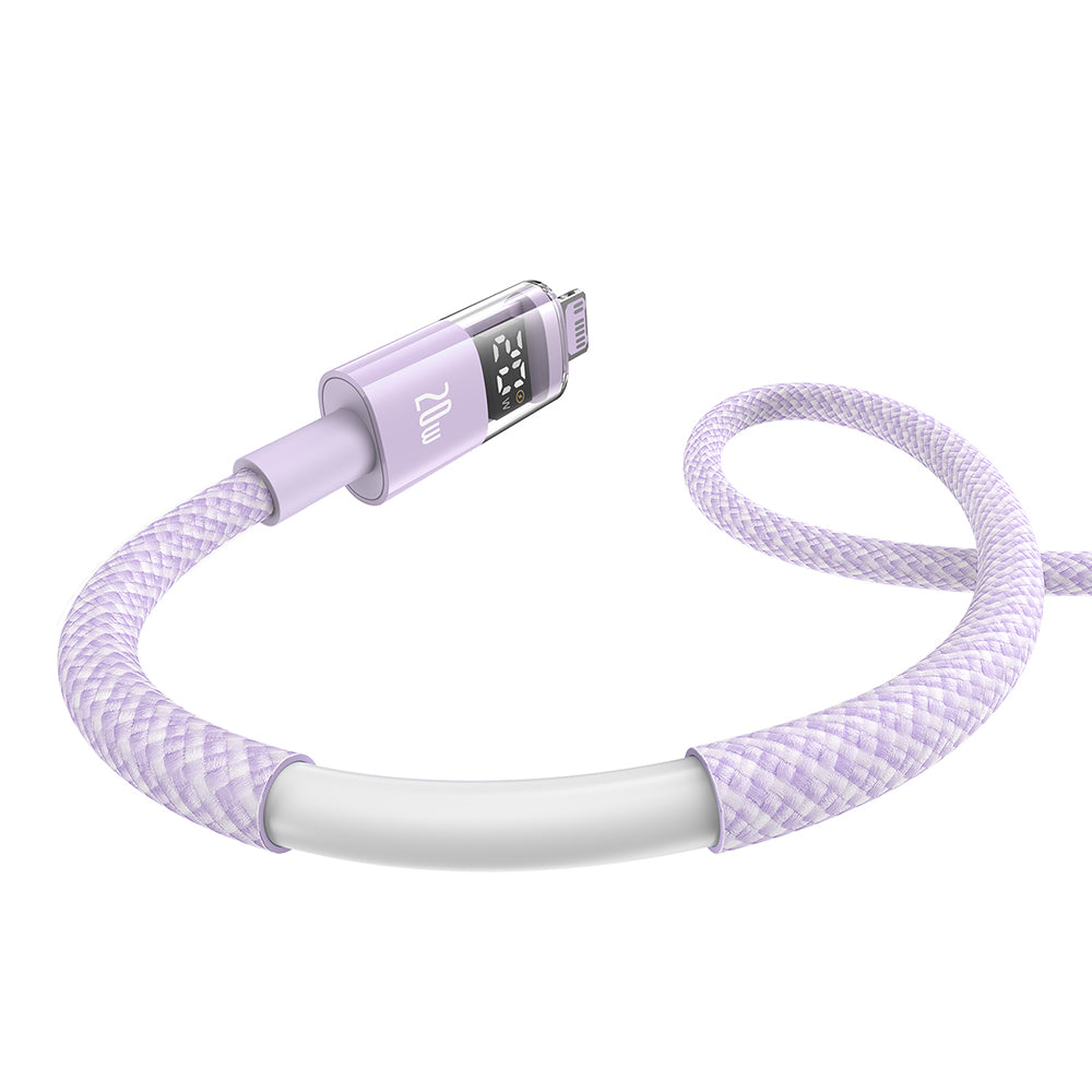 Kabel do danych i ładowania USB-C - Lightning Baseus Display 2, 20W, 1m, Fioletowy P10382703511-00