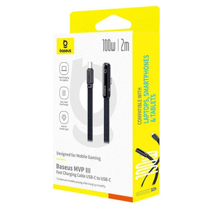 Kabel do danych i ładowania USB-C - USB-C Baseus MVP 3, 100W, 2m, Czarny P10382500121-01