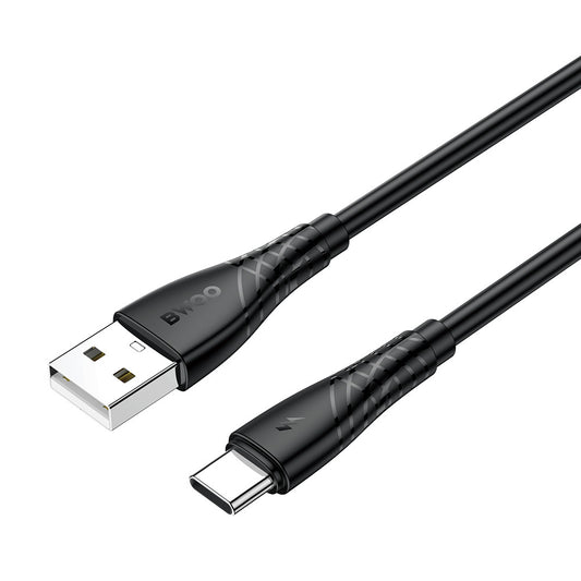 Kabel do danych i ładowania USB-A - USB-C BWOO BO-X318C, 27W, 1m, Czarny