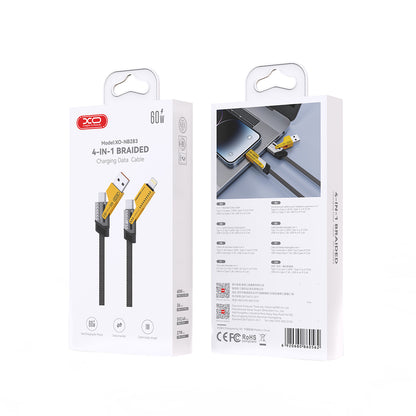 USB-A / USB-C - Lightning / USB-C XO Design NB283 Data and Charging Cable, 60W, 1m, Gray