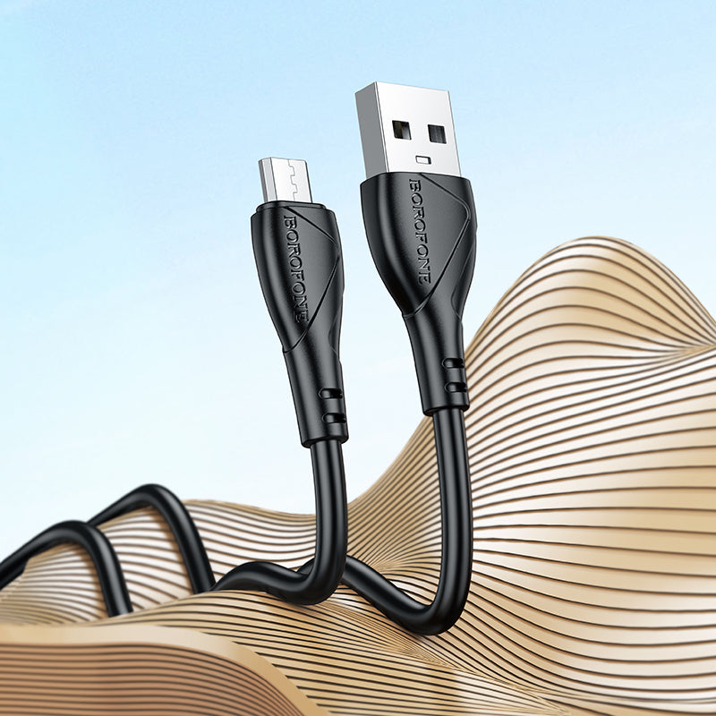 Kabel do danych i ładowania USB-A - microUSB Borofone BX121 Energy, 18W, 1m, Czarny