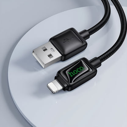 Kabel do danych i ładowania USB-A - Lightning HOCO U146, 12W, 1.2m, Czarny