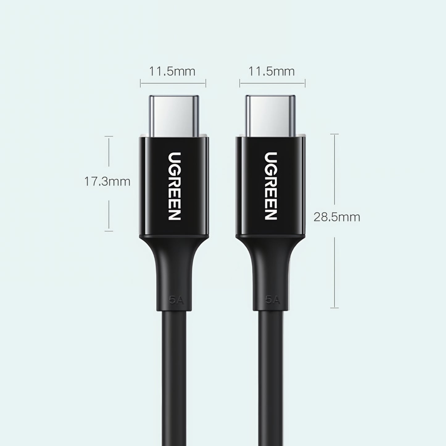 Kabel do danych i ładowania USB-C - USB-C UGREEN US300, 100W, 2m, Biały